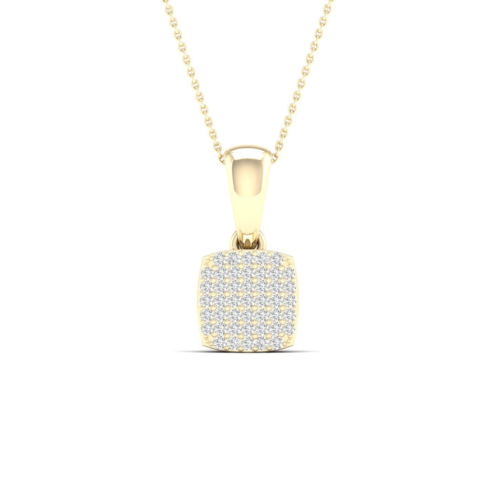 Delicate 10k Yellow Gold 0.12CT Lab Diamond Pendant Charm