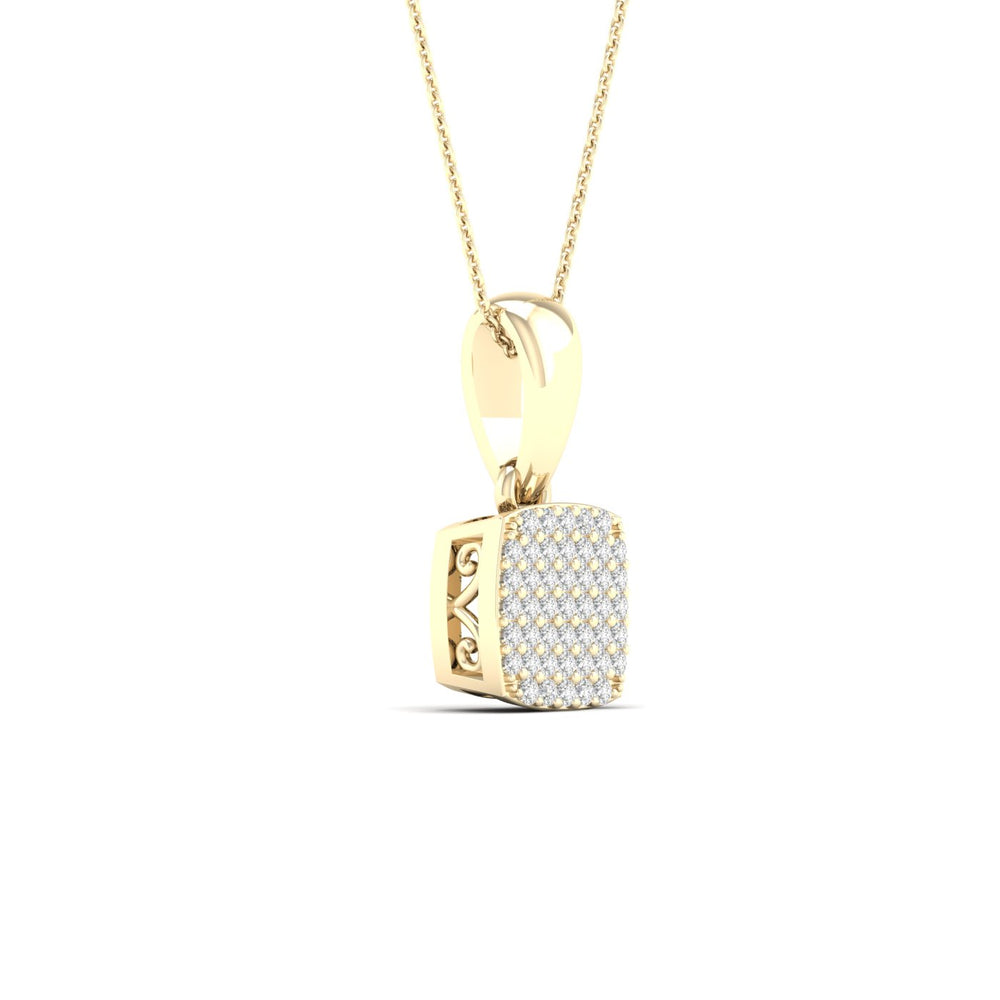 Delicate 10k Yellow Gold 0.12CT Lab Diamond Pendant Charm