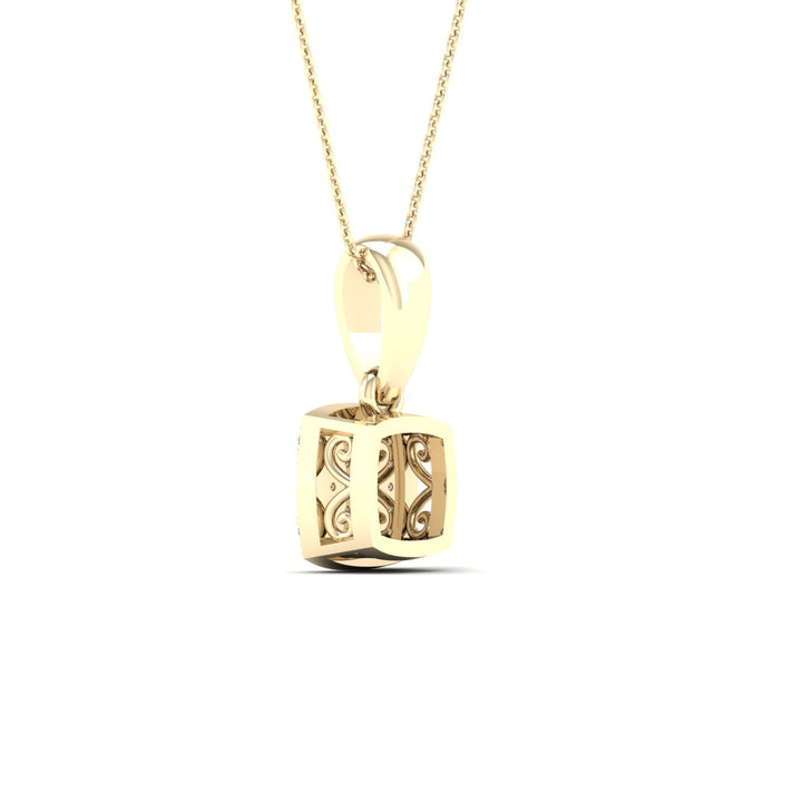 Delicate 10k Yellow Gold 0.12CT Lab Diamond Pendant Charm