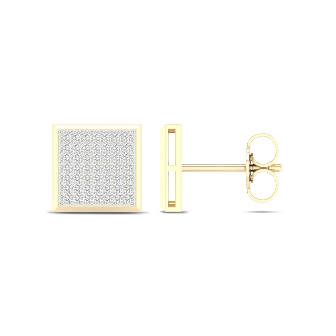 10k Yellow Gold Lab Diamond Stud Earrings for Women