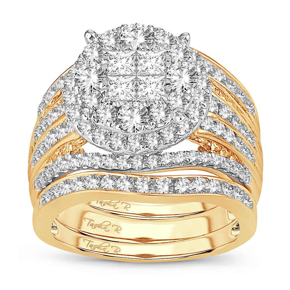 Luminous 14K Yellow Gold Lab Diamond Bridal Ring (2.52CT)