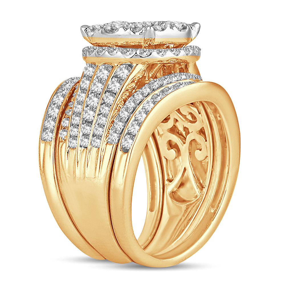 Luminous 14K Yellow Gold Lab Diamond Bridal Ring (2.52CT)