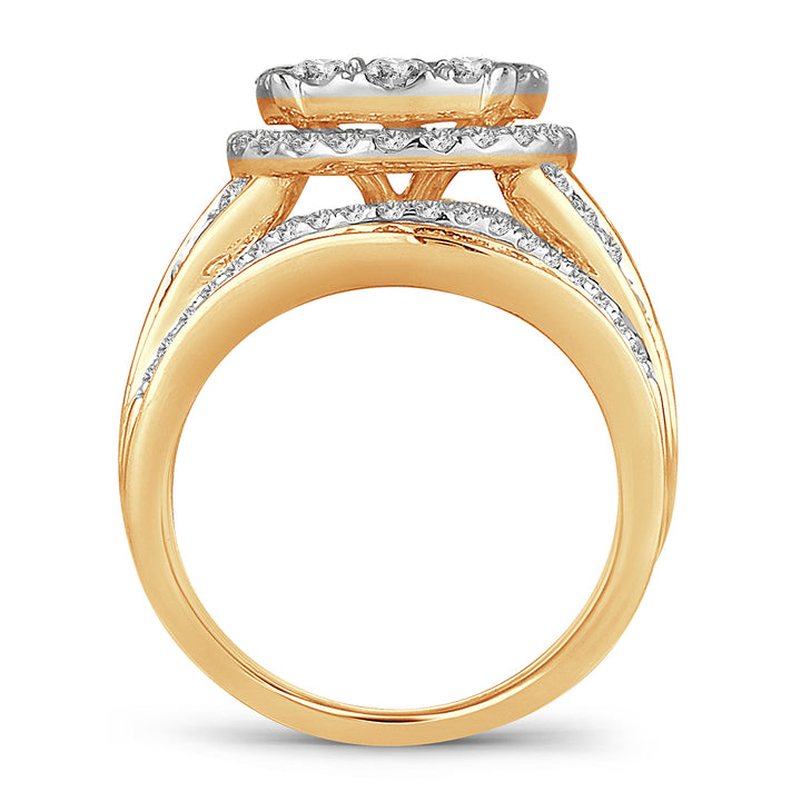 Luminous 14K Yellow Gold Lab Diamond Bridal Ring (2.52CT)