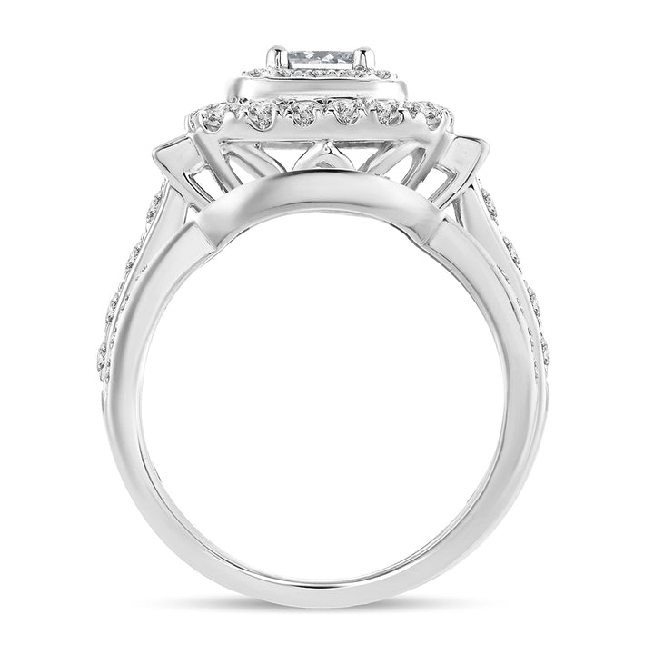 Brilliant 14k White Gold 2CT Lab Diamond Bridal Ring