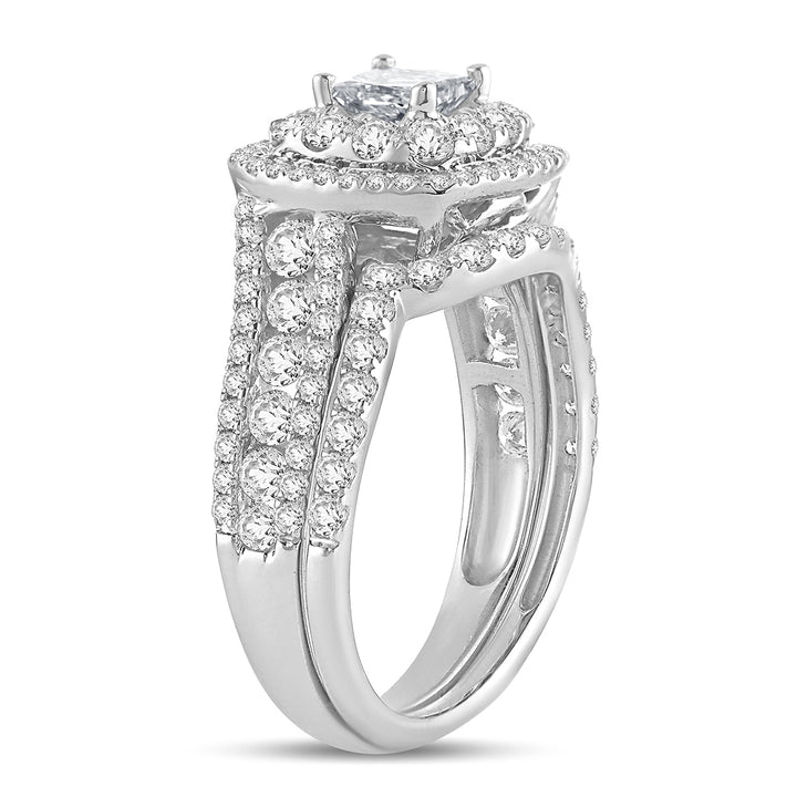 Brilliant 14k White Gold Lab Diamond Bridal Ring 2CT
