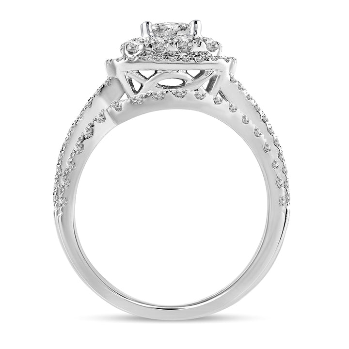 Brilliant 14k White Gold Lab Diamond Bridal Ring 2CT