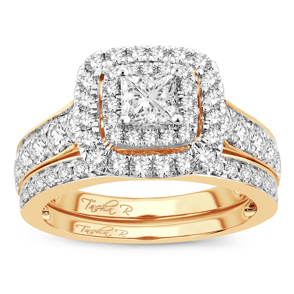 14K Yellow Gold 2.02CT Lab Diamond Bridal Ring