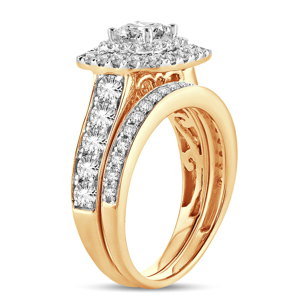 14K Yellow Gold 2.02CT Lab Diamond Bridal Ring