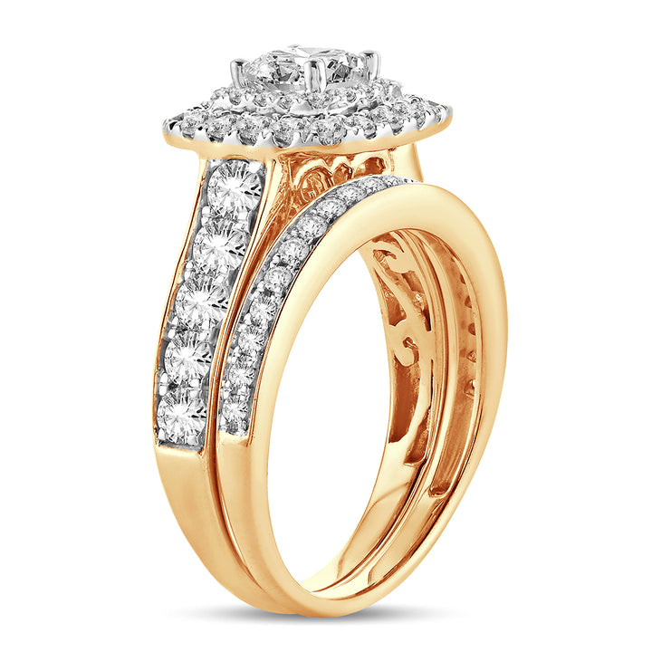 14K Yellow Gold 2.02CT Lab Diamond Bridal Ring