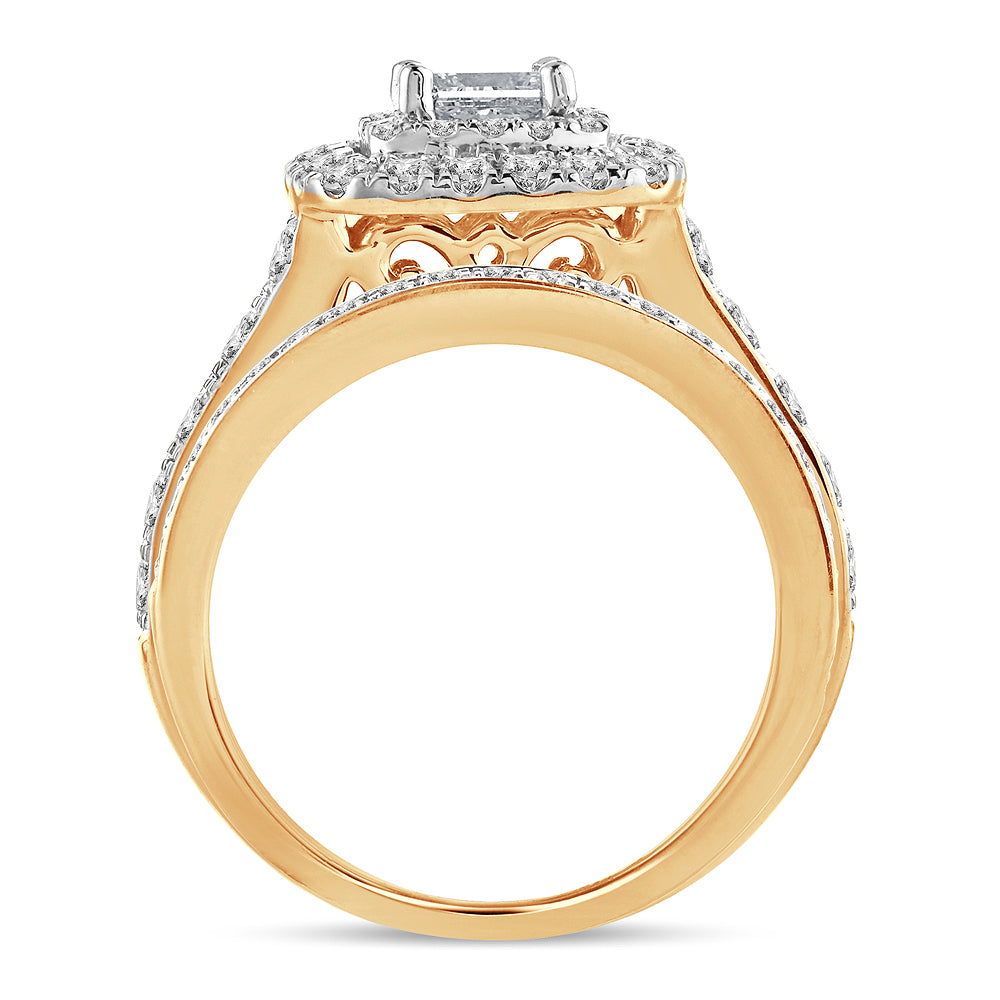 14K Yellow Gold 2.02CT Lab Diamond Bridal Ring