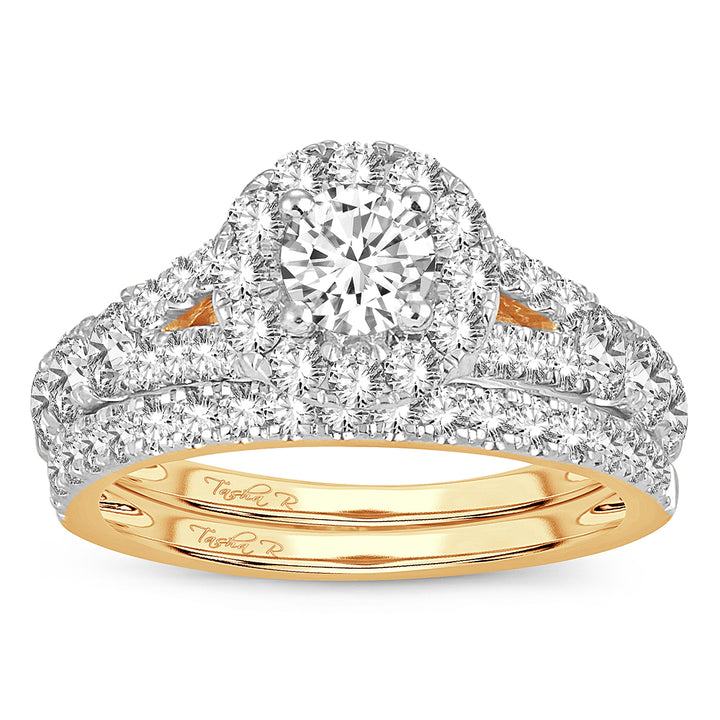 14k Yellow Gold 2CT Lab Diamond Bridal Engagement Ring