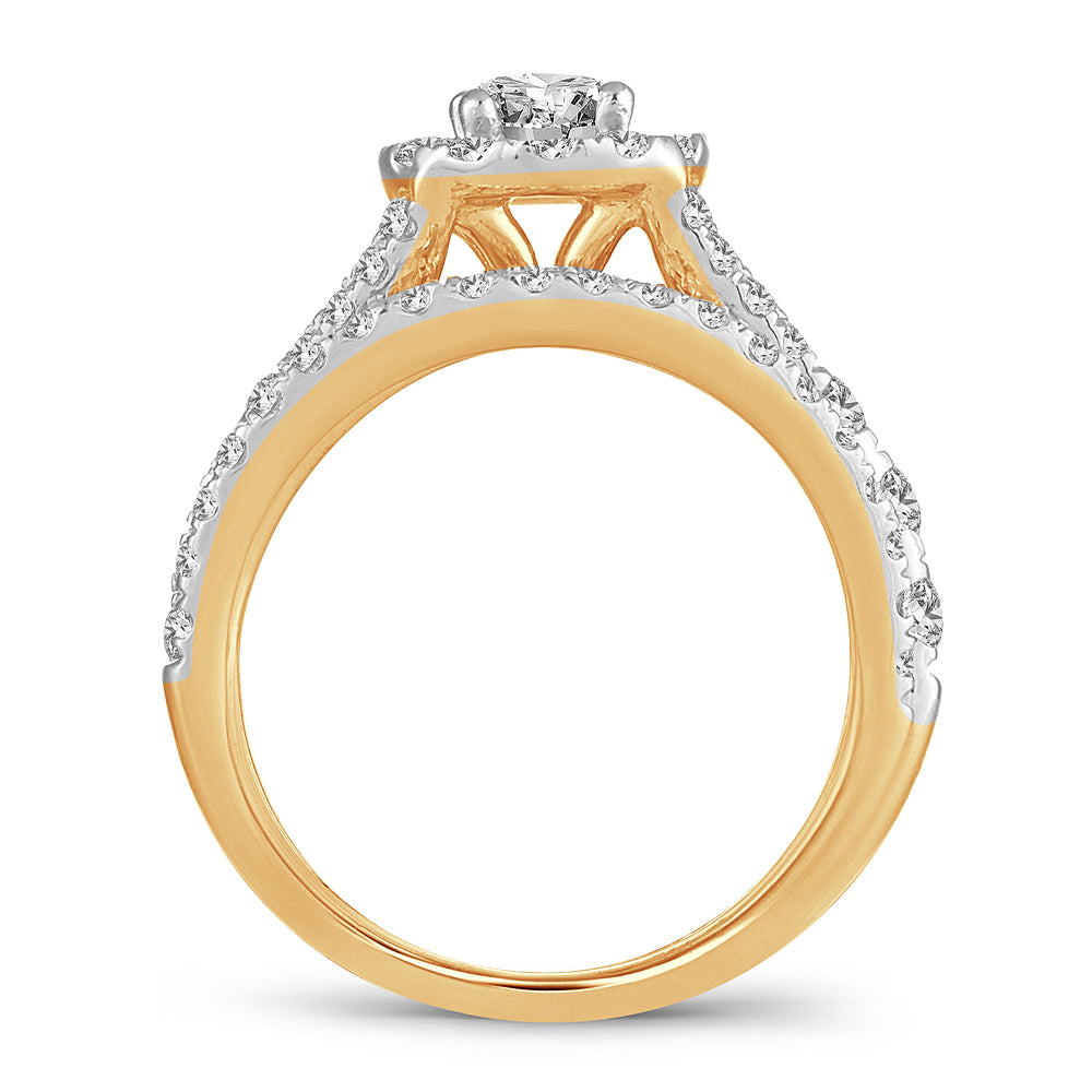 14k Yellow Gold 2CT Lab Diamond Bridal Engagement Ring