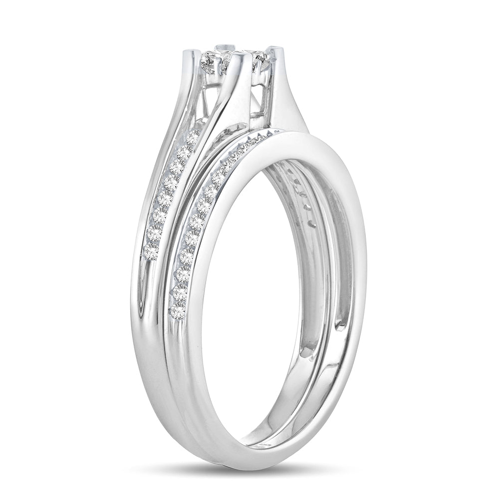 Elegant 10k White Gold 0.33CT Lab Diamond Engagement Ring