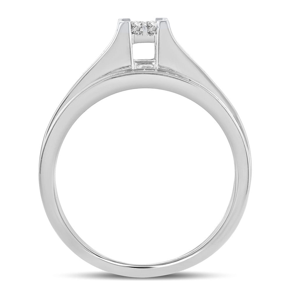 Elegant 10k White Gold 0.33CT Lab Diamond Engagement Ring