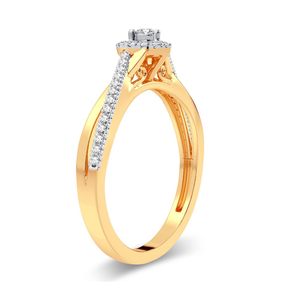 14K Yellow Gold Lab Diamond Promise Ring (0.20CT)