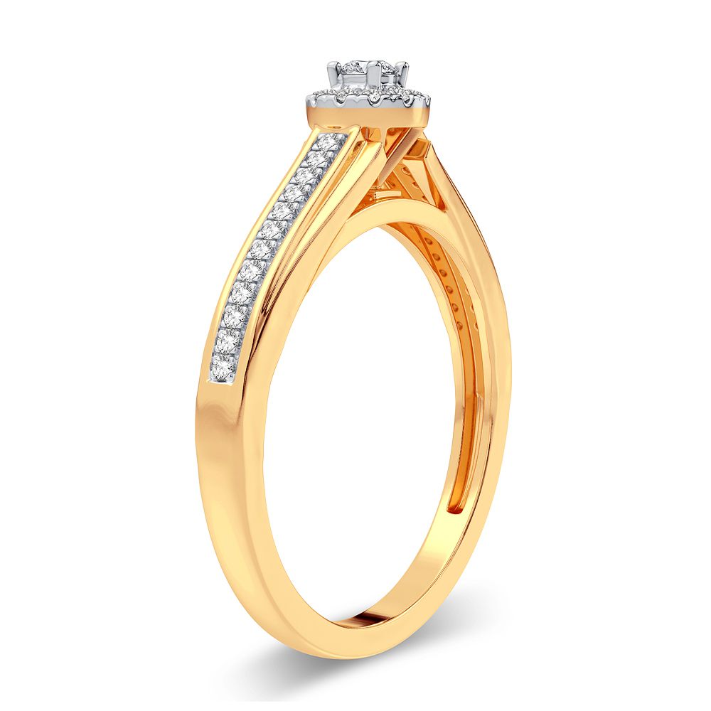 14K Yellow Gold Lab Diamond Promise Ring - Timeless Elegance
