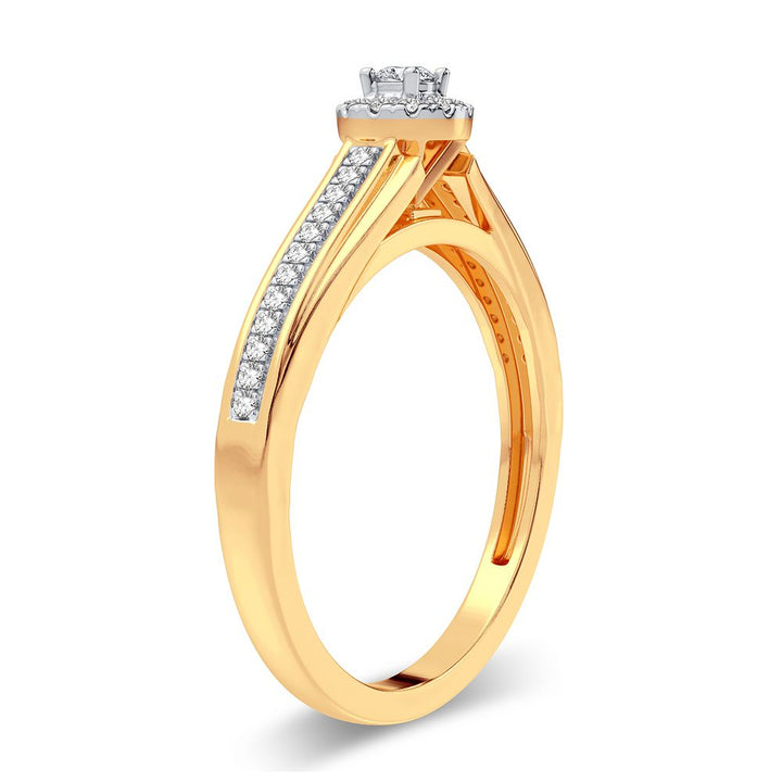 14K Yellow Gold Lab Diamond Promise Ring - Timeless Elegance