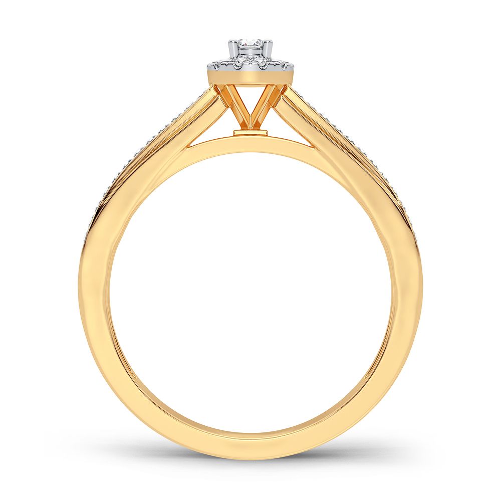 14K Yellow Gold Lab Diamond Promise Ring - Timeless Elegance