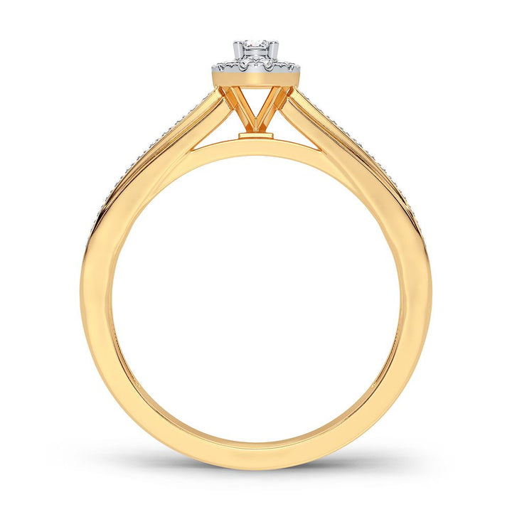 14K Yellow Gold Lab Diamond Promise Ring - Timeless Elegance