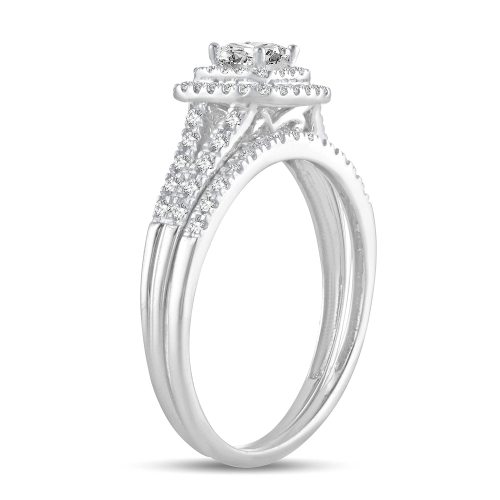 Brilliant 14k White Gold Lab Diamond Bridal Ring (0.50 CT)