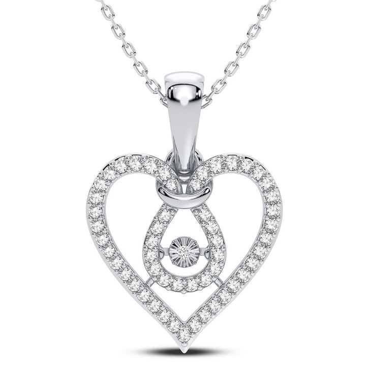 Chic 14k White Gold Lab Diamond Womens Pendant