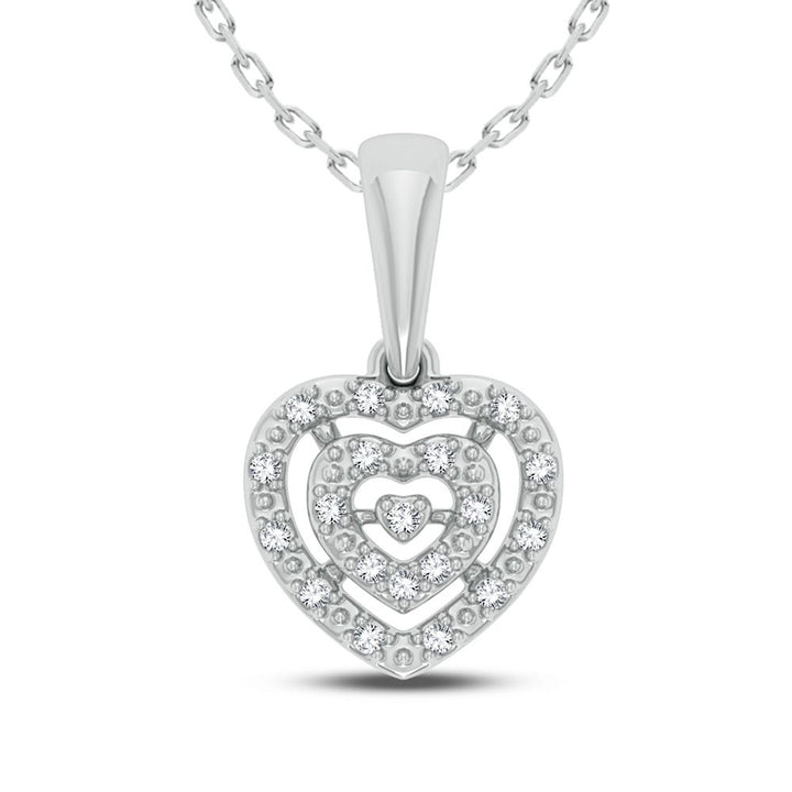 Chic 14k White Gold 0.04CT Lab Diamond Womens Pendant