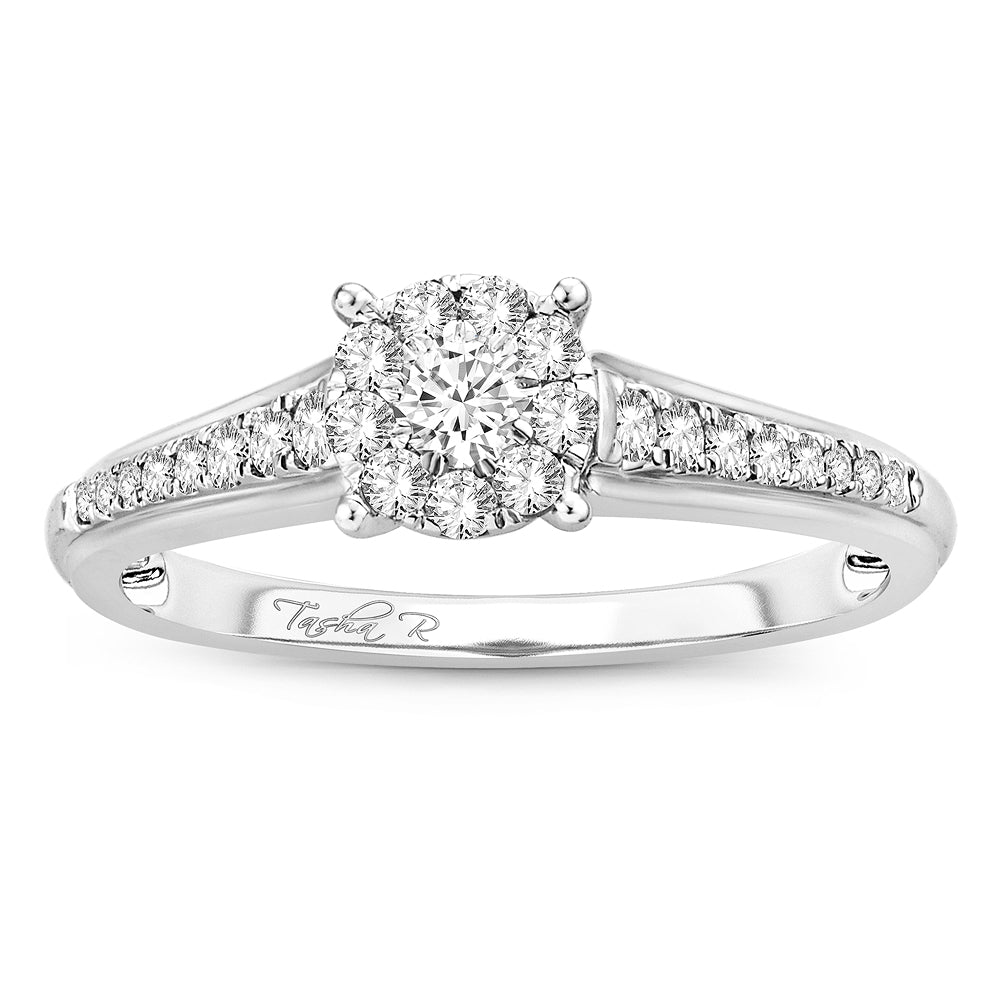 Romantic 14K White Gold Lab Diamond Promise Ring (0.37 Ct)