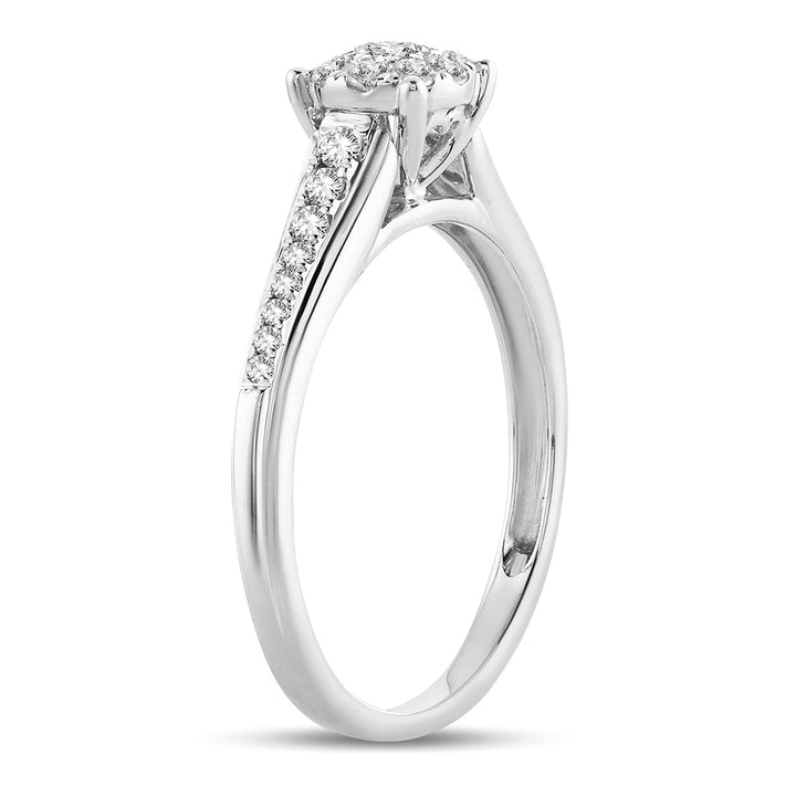 Romantic 14K White Gold Lab Diamond Promise Ring (0.37 Ct)