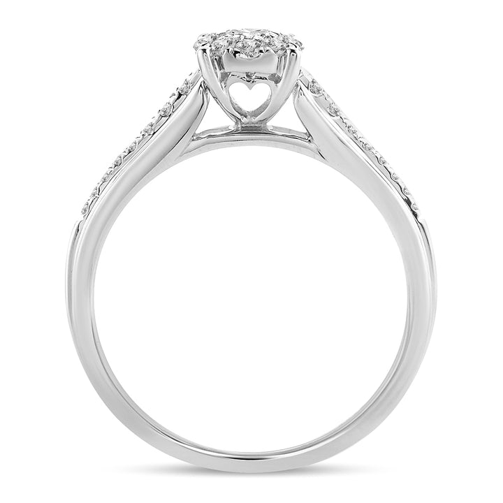 Romantic 14K White Gold Lab Diamond Promise Ring (0.37 Ct)