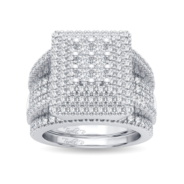 Brilliant 14K White Gold 2CT Lab Diamond Bridal Ring