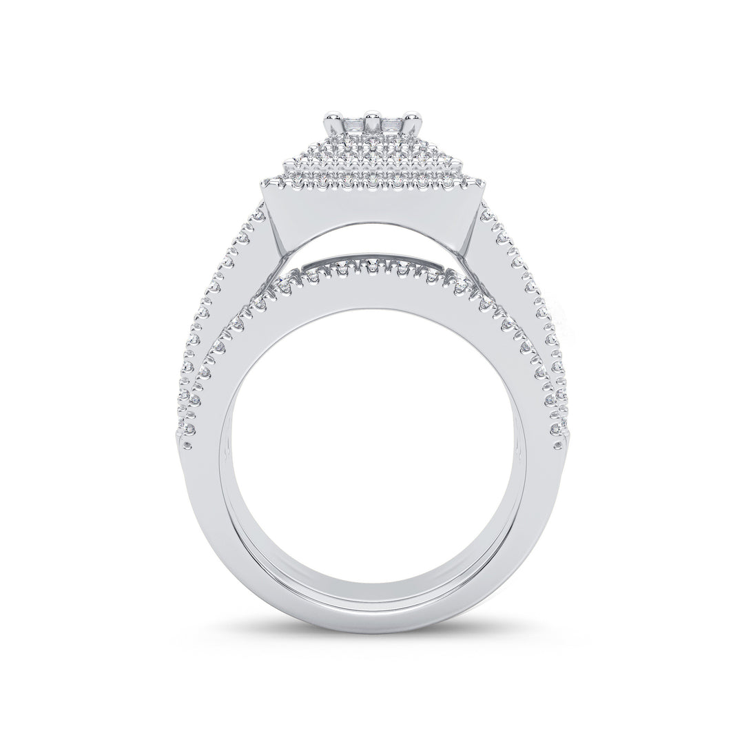 Brilliant 14K White Gold 2CT Lab Diamond Bridal Ring