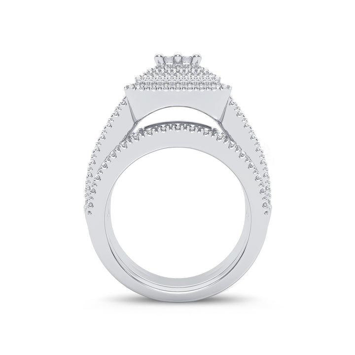 Brilliant 14K White Gold 2CT Lab Diamond Bridal Ring