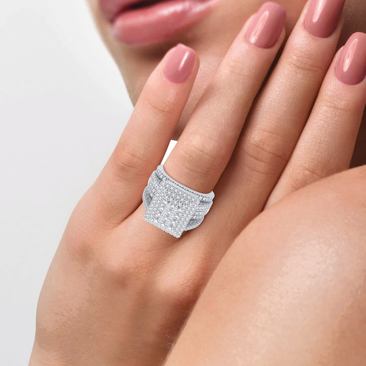 Brilliant 14K White Gold 2CT Lab Diamond Bridal Ring