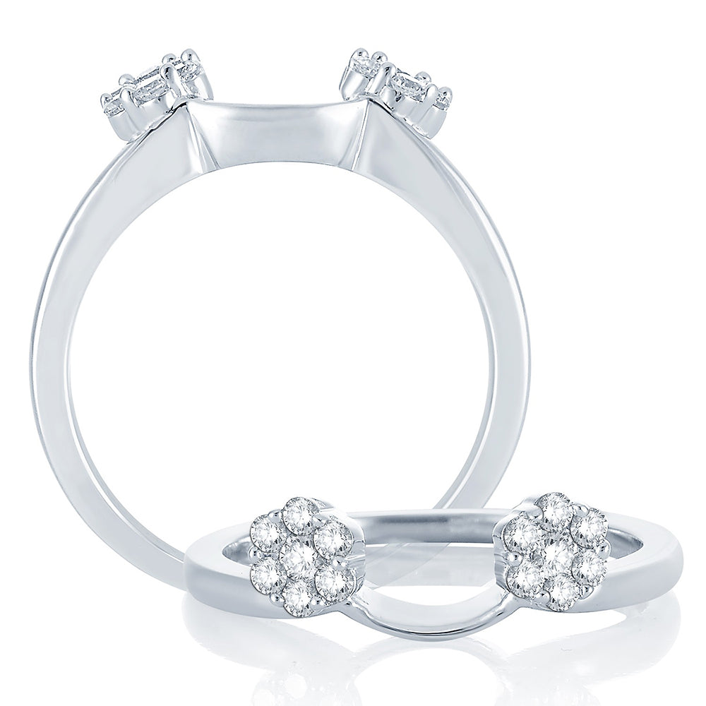 14K White Gold 0.25CT Lab Diamond Womens Ring Enhancer
