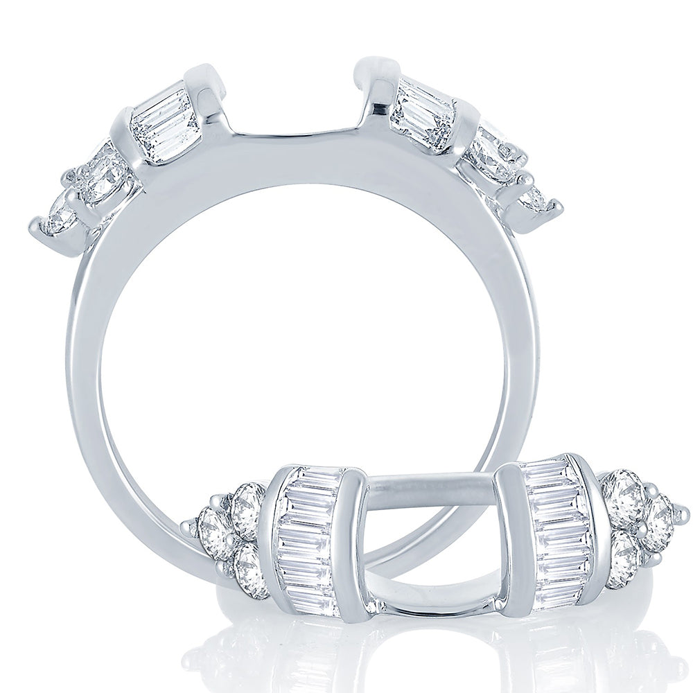 14k White Gold Lab Diamond Ring Enhancer - Chic Sparkle