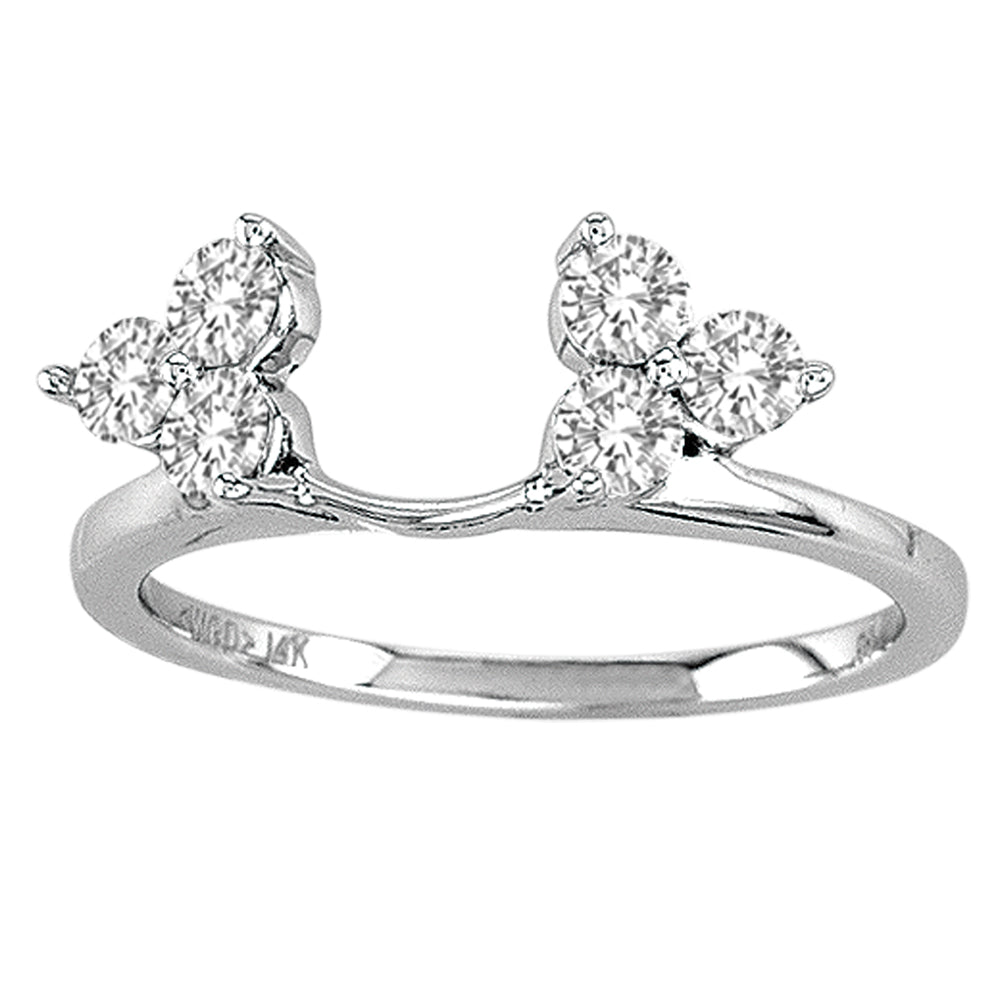 Brilliant 14k White Gold Lab Diamond Ring Enhancer Band