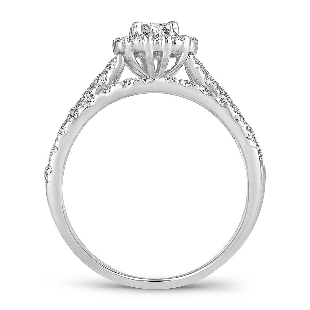 Brilliant 14k White Gold Lab Diamond Engagement Ring (1.00CT)
