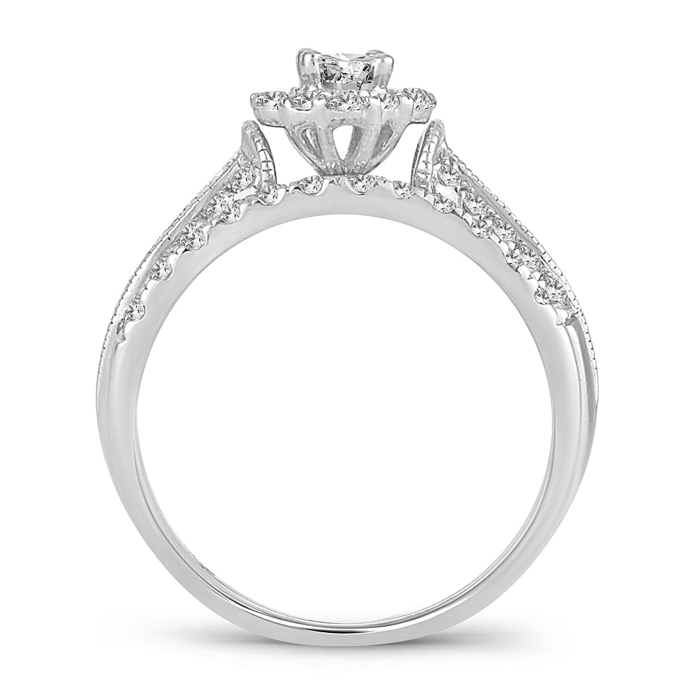Timeless 14k White Gold 1CT Lab Diamond Engagement Ring