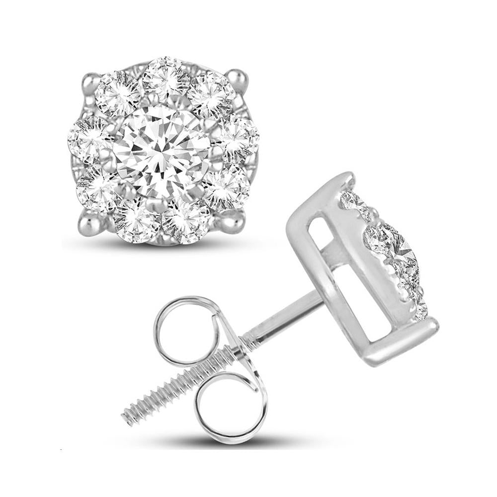 Chic 14k White Gold Lab Diamond Stud Earrings - 0.25ct