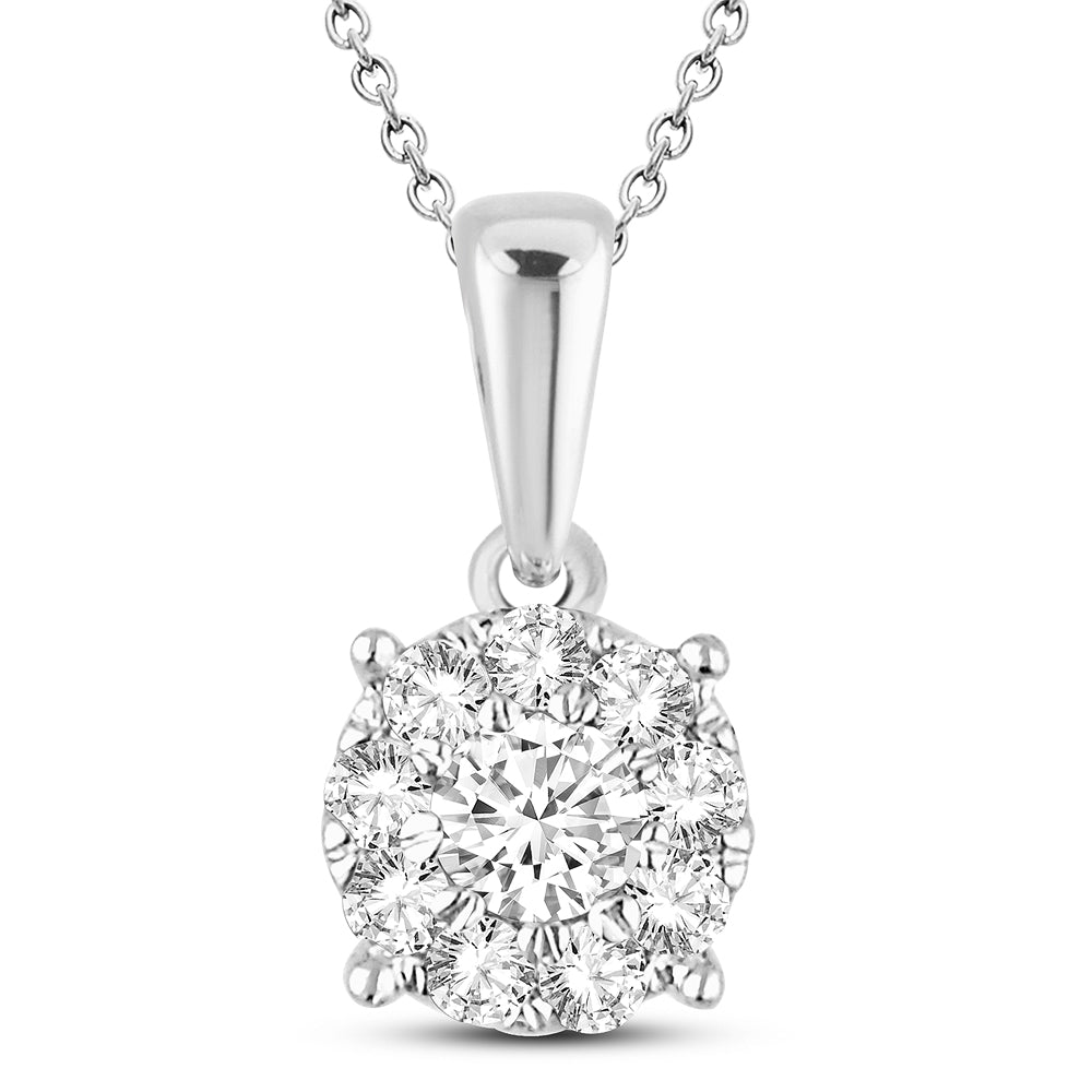 Elegant 14k White Gold 0.25ct Lab Diamond Pendant