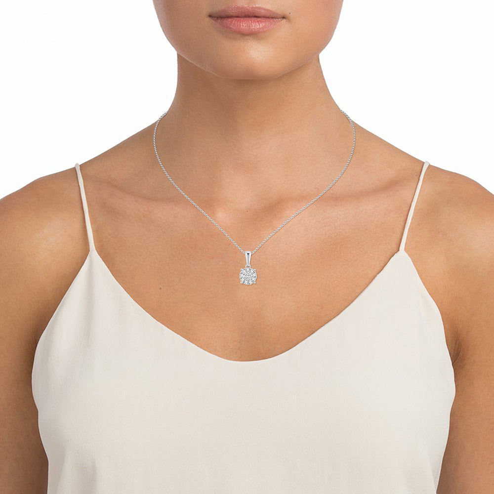 Elegant 14k White Gold 0.25ct Lab Diamond Pendant