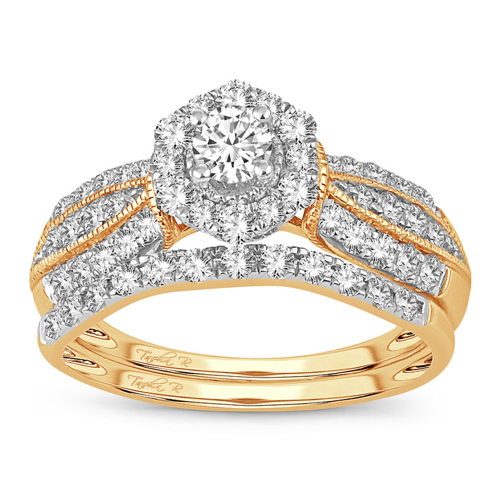 14K Yellow Gold 1CT Lab Diamond Womens Bridal Ring