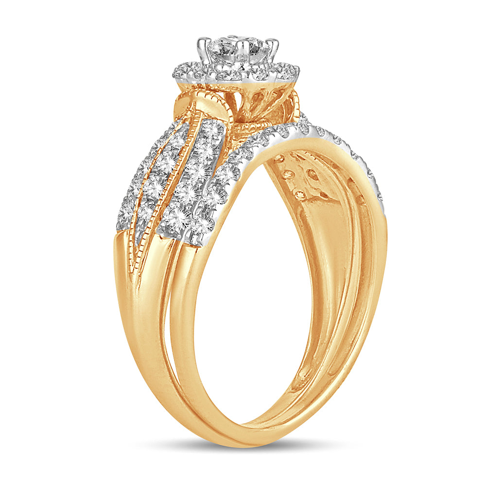 14K Yellow Gold 1CT Lab Diamond Womens Bridal Ring