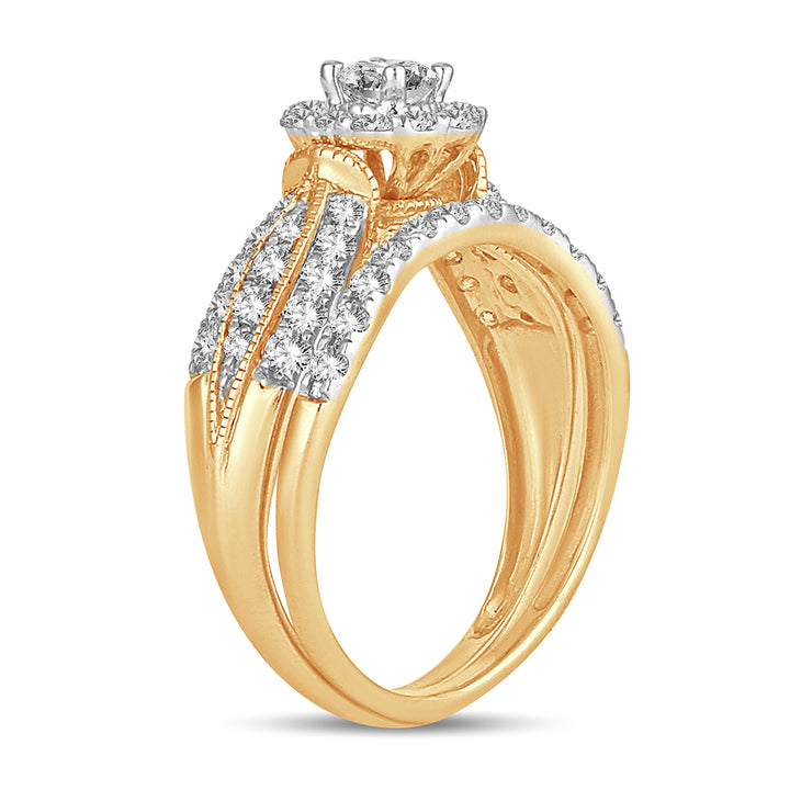 14K Yellow Gold 1CT Lab Diamond Womens Bridal Ring