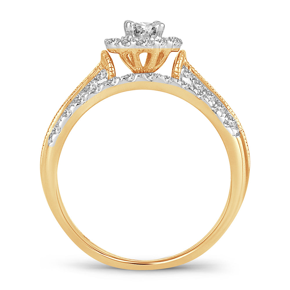 14K Yellow Gold 1CT Lab Diamond Womens Bridal Ring