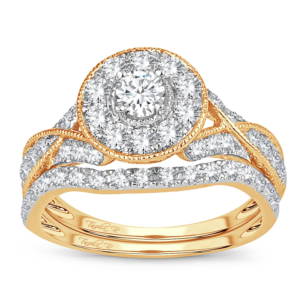 Brilliant 14K Yellow Gold Lab Diamond Bridal Ring 1CT
