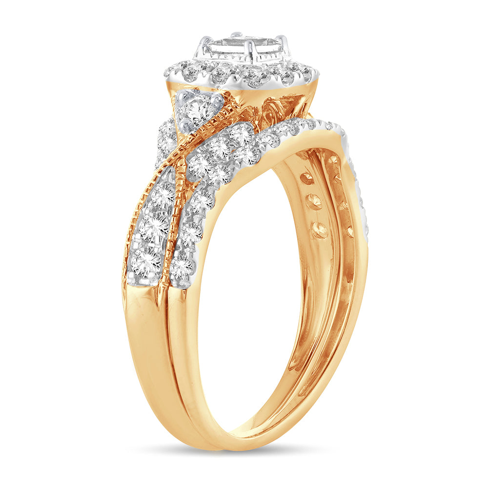 14K Yellow Gold Lab-Grown 1CT Diamond Bridal Ring