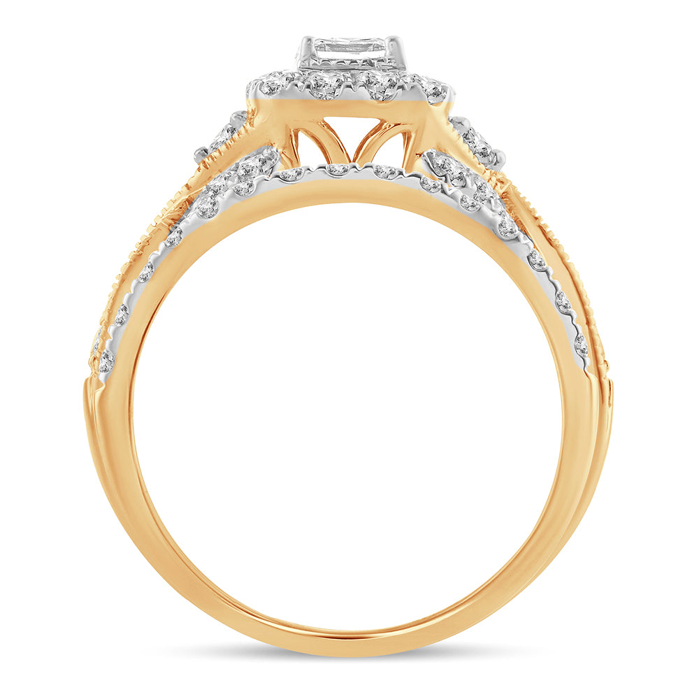 14K Yellow Gold Lab-Grown 1CT Diamond Bridal Ring