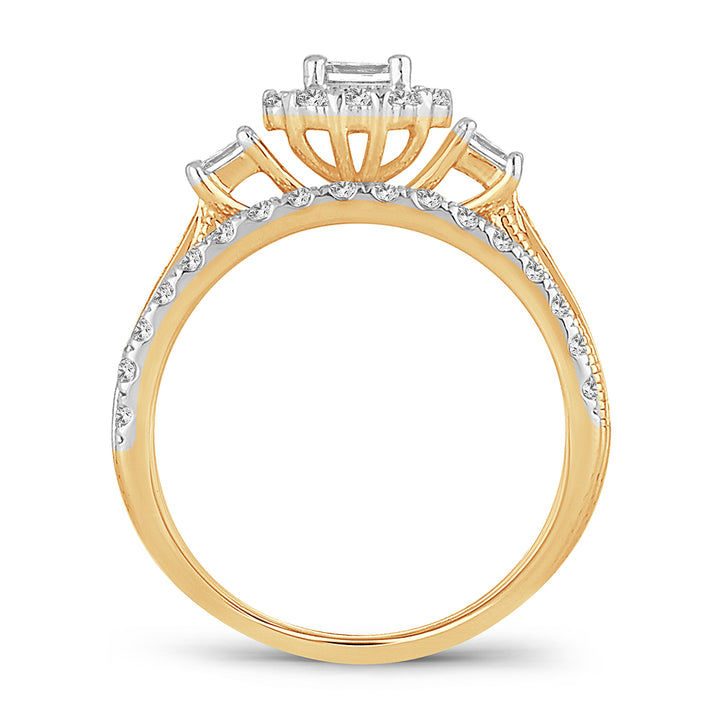 Timeless 14K Yellow Gold 1CT Lab Diamond Engagement Ring