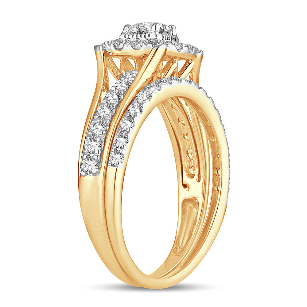 Brilliant 14K Yellow Gold Lab Diamond Bridal Ring (1CT)